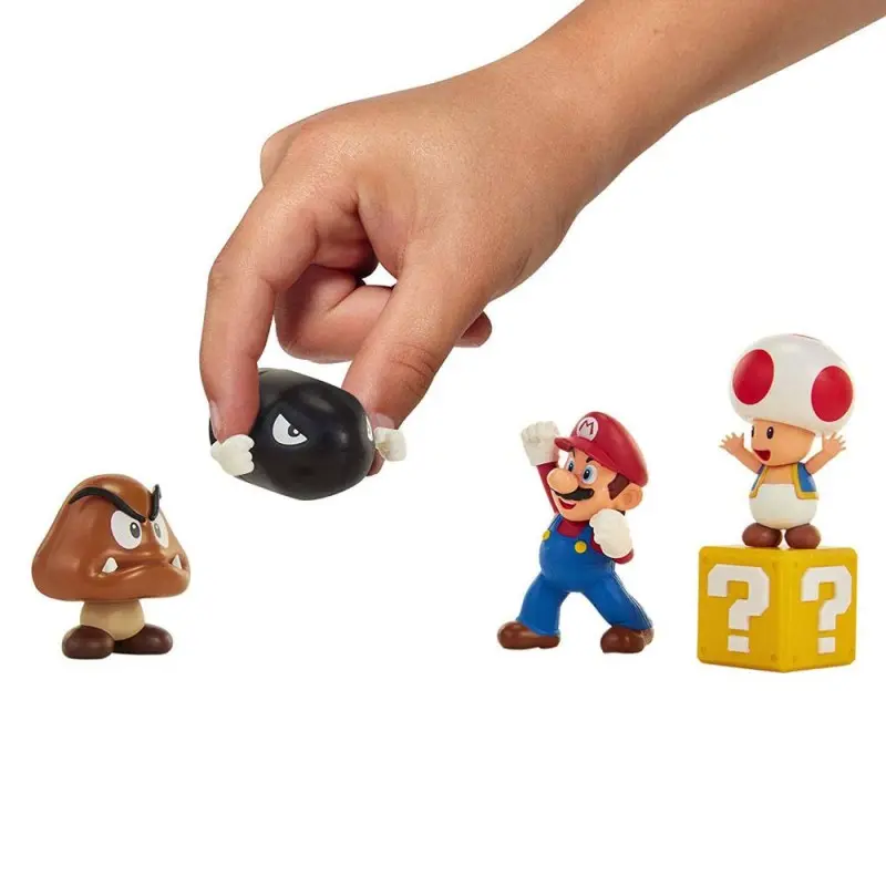 World of Nintendo pack 5 figurines New Super Mario Bros. U Acorn Plains 6 cm | 0039897645100