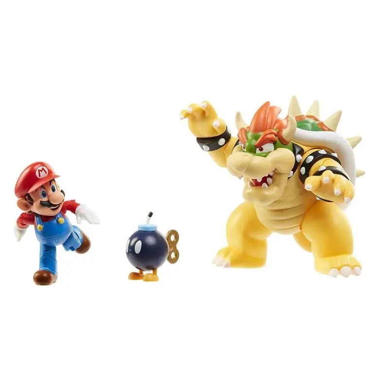 World of Nintendo pack 3 figurines Mario vs. Bowser Lava Battle 6-15 cm  | 0039897645124