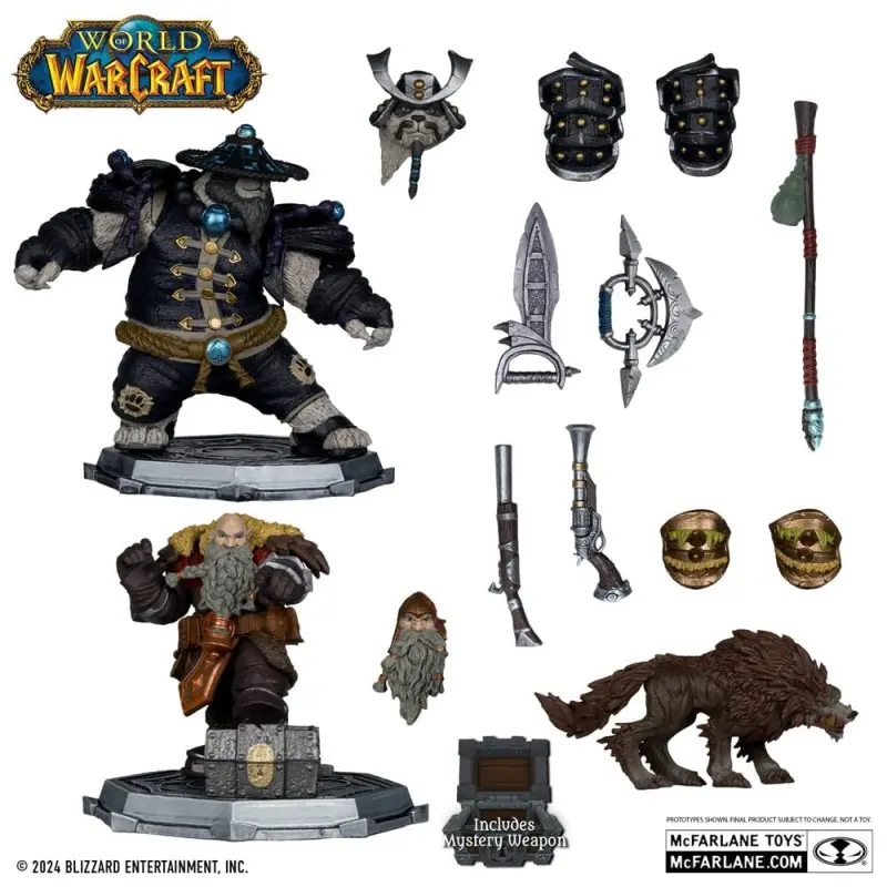 World of Warcraft Pack 2 statuettes PVC 1/12 Dwarf Hunter: Beast Master & Pandaren: Monk (Gold Label) 15 cm | 0787926167078