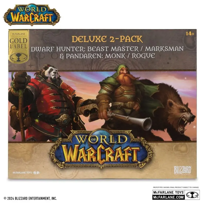 World of Warcraft Pack 2 statuettes PVC 1/12 Dwarf Hunter: Beast Master & Pandaren: Monk (Gold Label) 15 cm | 0787926167078