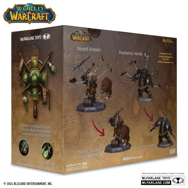 World of Warcraft Pack 2 statuettes PVC 1/12 Dwarf Hunter: Beast Master & Pandaren: Monk (Gold Label) 15 cm | 0787926167078