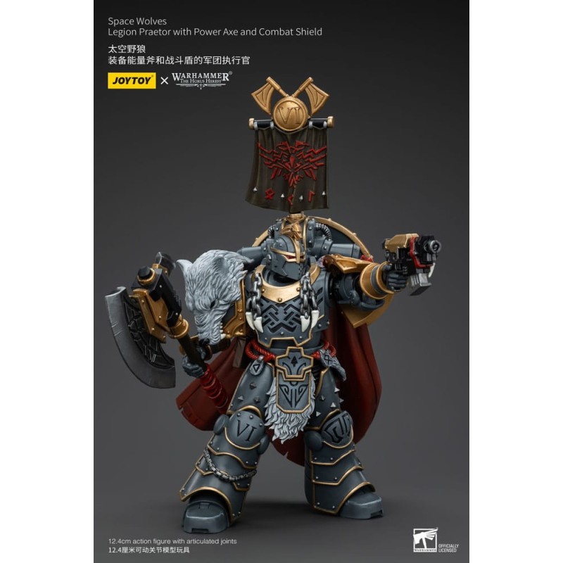 Warhammer The Horus Heresy figurine 1/18 Space Wolves Legion Praetor with Power Axe and Combat Shield 12 cm
