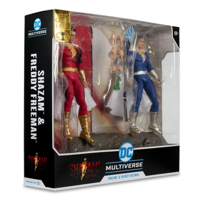 DC Multiverse figurines Pack de 2 Shazam (Battle Damage) & Freddie Freeman (Gold Label) 18 cm | 0787926171310