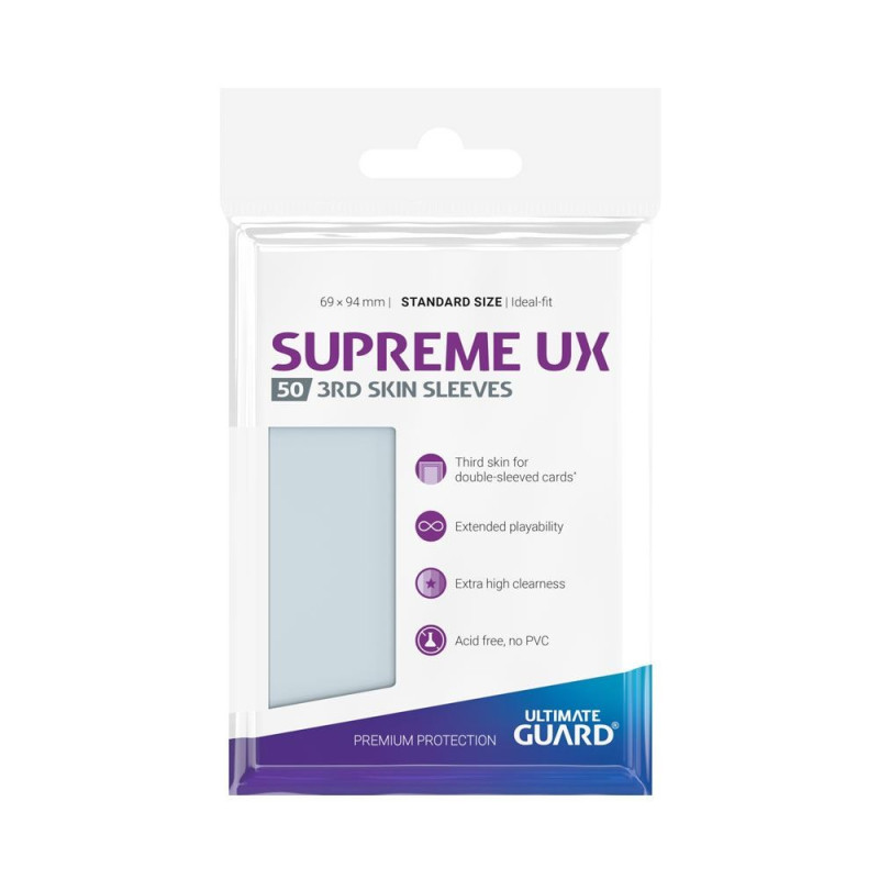 Ultimate Guard 50 Supreme UX 3rd Skin Sleeves Standard Size Transparent