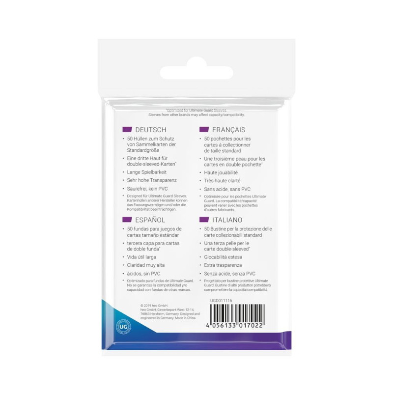 Ultimate Guard 50 Supreme UX 3rd Skin Sleeves Standard Size Transparent