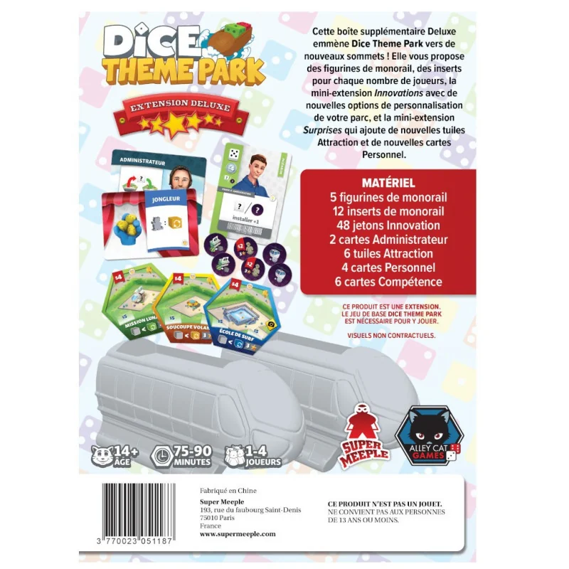 Game: Dice Theme Park - Deluxe Expansion
Publisher: Super Meeple
English Version