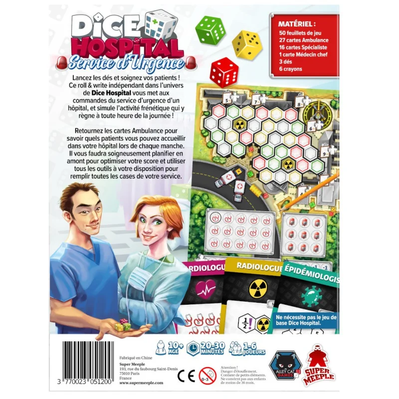 jeu : Dice Hospital - Services d’Urgence
éditeur : Super Meeple
version française
