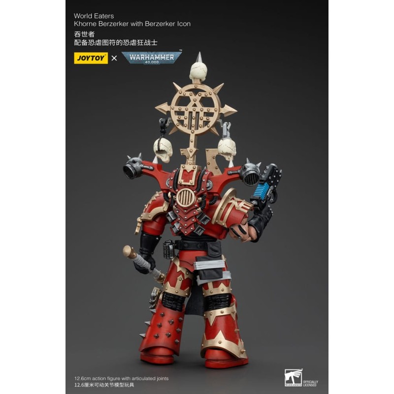 Warhammer 40k figurine 1/18 World Eaters Khorne Berzerker with Berzerker lcon 13 cm         | 6927054400546