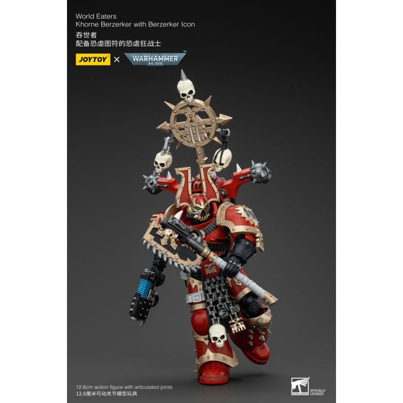 Warhammer 40k figurine 1/18 World Eaters Khorne Berzerker with Berzerker lcon 13 cm         | 6927054400546