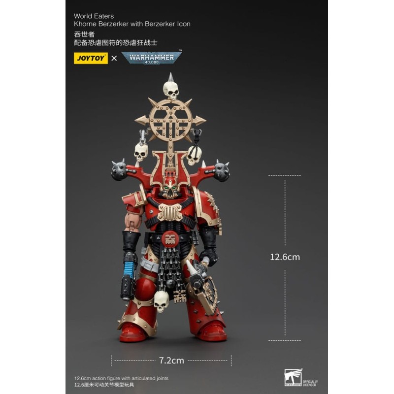 Warhammer 40k figurine 1/18 World Eaters Khorne Berzerker with Berzerker lcon 13 cm         | 6927054400546