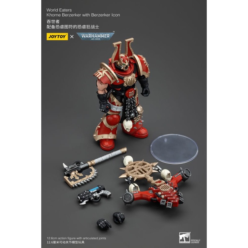 Warhammer 40k figurine 1/18 World Eaters Khorne Berzerker with Berzerker lcon 13 cm         | 6927054400546