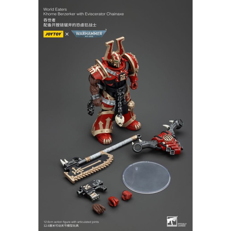 Warhammer 40k figurine 1/18 World Eaters Khorne Berzerker with Eviscerator Chainaxe 13 cm           | 6927054400553