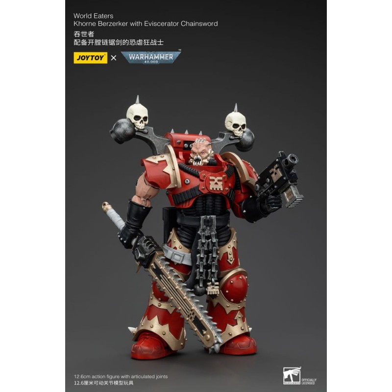 Warhammer 40k figurine 1/18 World Eaters Khorne Berzerker with Eviscerator Chainsword 13 cm          