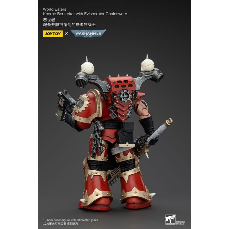 Warhammer 40k figurine 1/18 World Eaters Khorne Berzerker with Eviscerator Chainsword 13 cm          