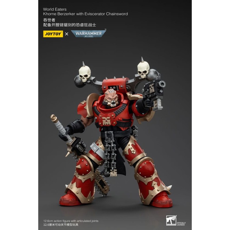 Warhammer 40k figurine 1/18 World Eaters Khorne Berzerker with Eviscerator Chainsword 13 cm          
