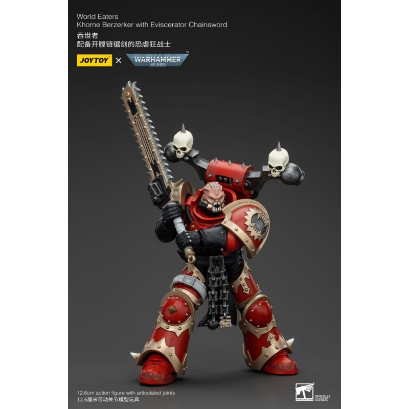 Warhammer 40k figurine 1/18 World Eaters Khorne Berzerker with Eviscerator Chainsword 13 cm          