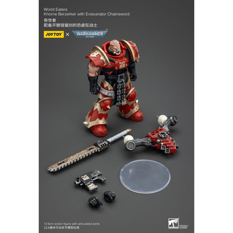 Warhammer 40k figurine 1/18 World Eaters Khorne Berzerker with Eviscerator Chainsword 13 cm          