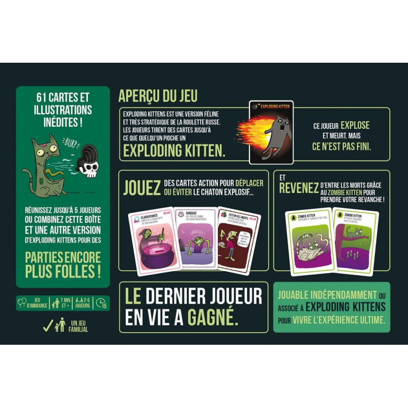 jeu : Zombie Kittens
éditeur : Exploding Kittens
version française