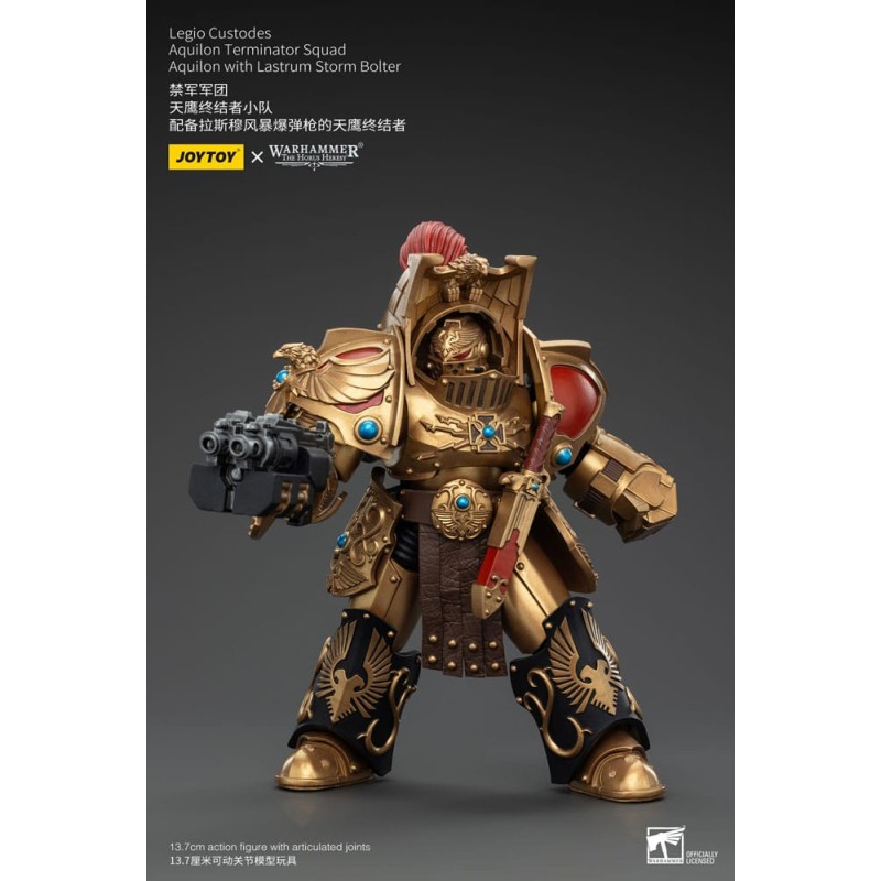 Warhammer The Horus Heresy figurine 1/18 Legio Custodes Aquilon Terminator Squad Aquilon with Lastrum Storm Bolter 14 cm