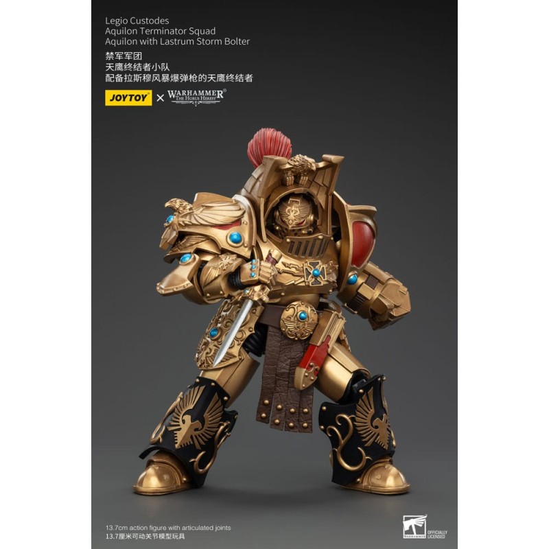 Warhammer The Horus Heresy figurine 1/18 Legio Custodes Aquilon Terminator Squad Aquilon with Lastrum Storm Bolter 14 cm