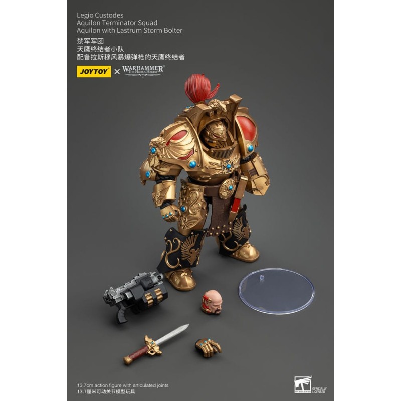 Warhammer The Horus Heresy figurine 1/18 Legio Custodes Aquilon Terminator Squad Aquilon with Lastrum Storm Bolter 14 cm