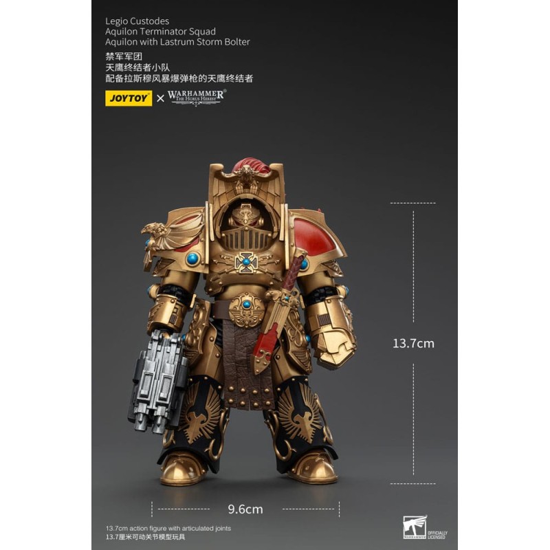 Warhammer The Horus Heresy figurine 1/18 Legio Custodes Aquilon Terminator Squad Aquilon with Lastrum Storm Bolter 14 cm