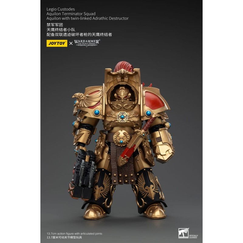 Warhammer The Horus Heresy figurine 1/18 Legio Custodes Aquilon Terminator Squad Aquilon with twin-linked Adrathic Destructor...