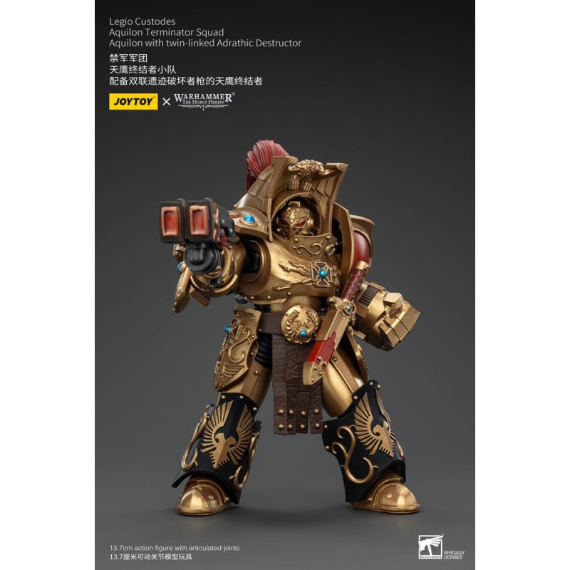 Warhammer The Horus Heresy figurine 1/18 Legio Custodes Aquilon Terminator Squad Aquilon with twin-linked Adrathic Destructor...