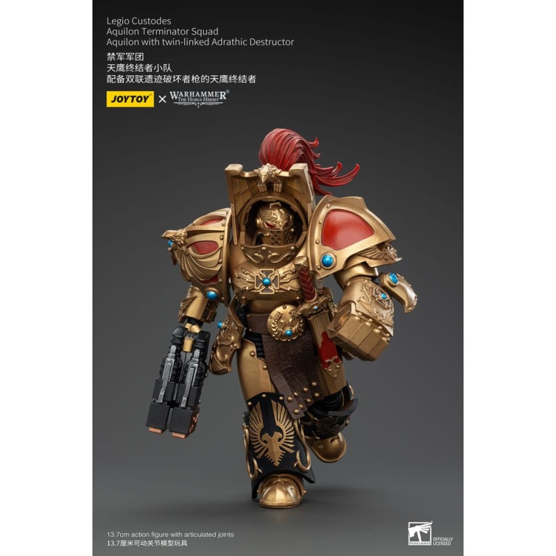 Warhammer The Horus Heresy figurine 1/18 Legio Custodes Aquilon Terminator Squad Aquilon with twin-linked Adrathic Destructor...