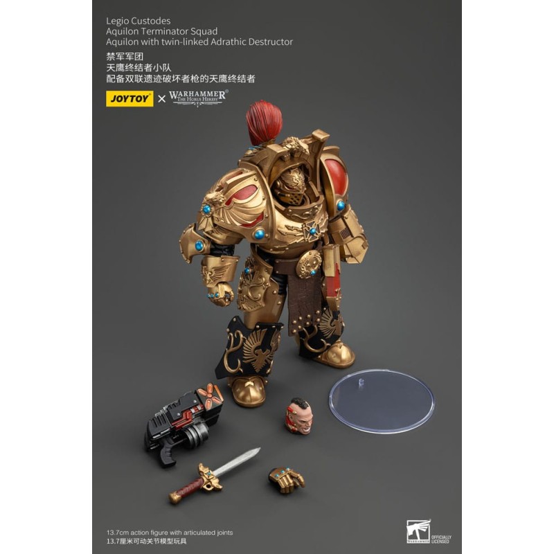 Warhammer The Horus Heresy figurine 1/18 Legio Custodes Aquilon Terminator Squad Aquilon with twin-linked Adrathic Destructor...