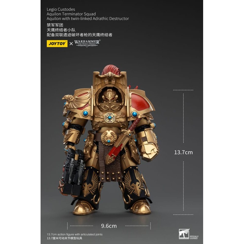 Warhammer The Horus Heresy figurine 1/18 Legio Custodes Aquilon Terminator Squad Aquilon with twin-linked Adrathic Destructor...