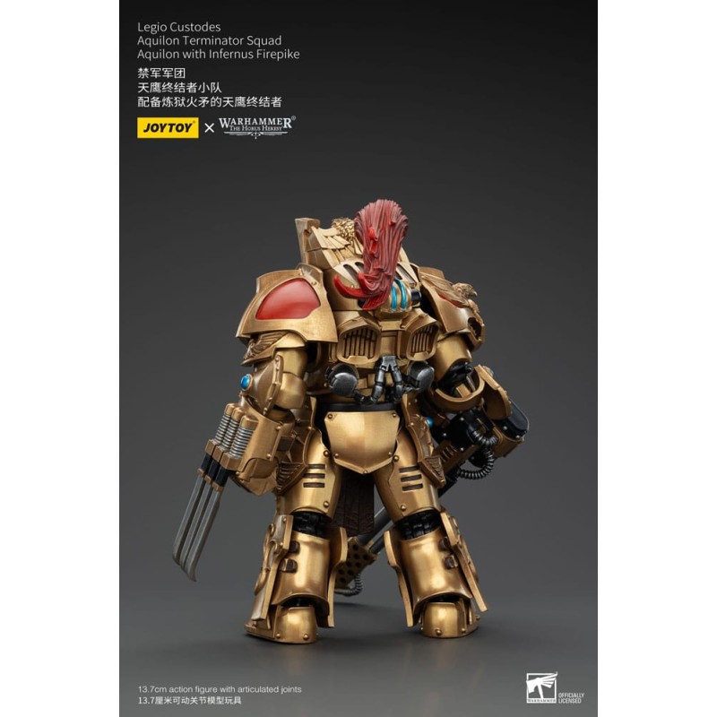 Warhammer The Horus Heresy figurine 1/18 Legio Custodes Aquilon Terminator Squad Aquilon with Infernus Firepike 14 cm
