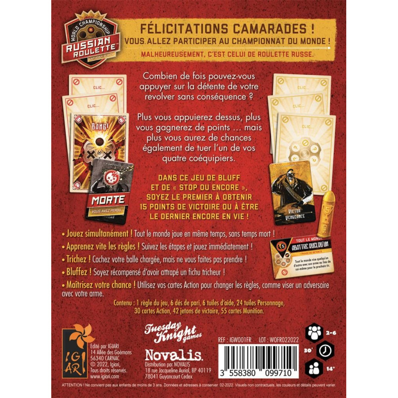 jeu : World Championship Russian Roulette
éditeur : Igiari
version française