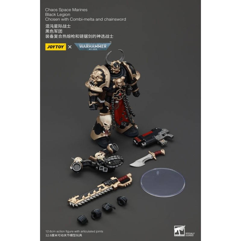 Warhammer 40k Actionfigur Chaos Space Marines Black Legion Chosen with Combi-melta and chainsword 20 cm