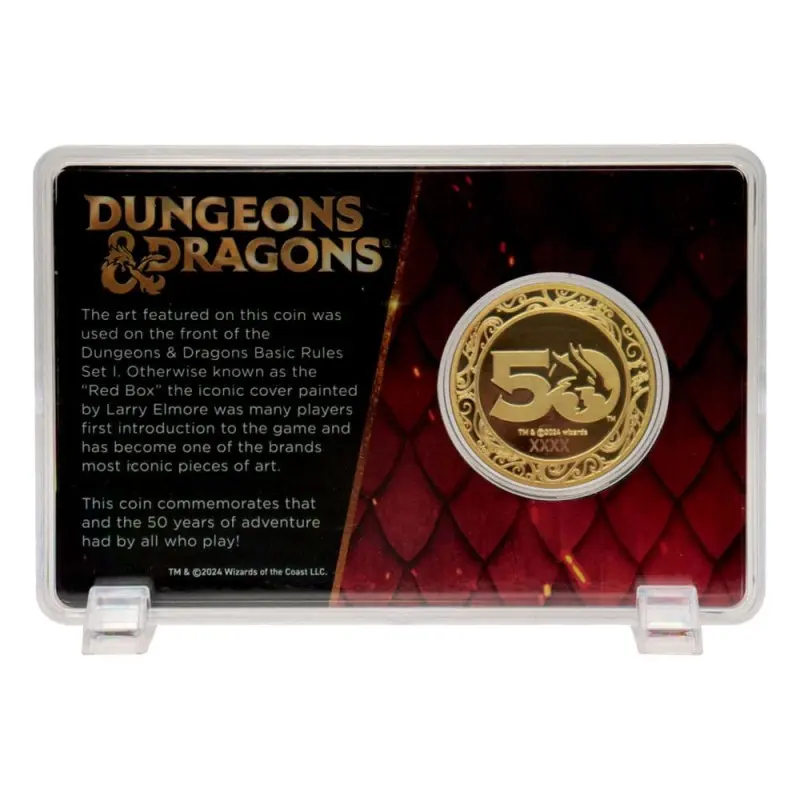 Dungeons & Dragons pièce de collection 50th Anniversary with Colour Print 24k Gold Plated Edition 4 cm        | 5060662469015