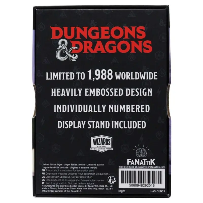 Dungeons & Dragons Lingot 35th Anniversary Legend of Drizzt Limited Edition  | 5060948292016