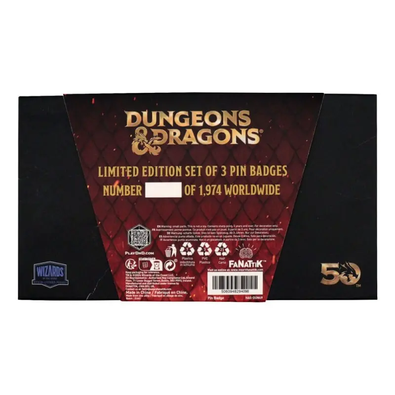 Dungeons & Dragons set 3 pin's 50th Anniversary | 5060948294096