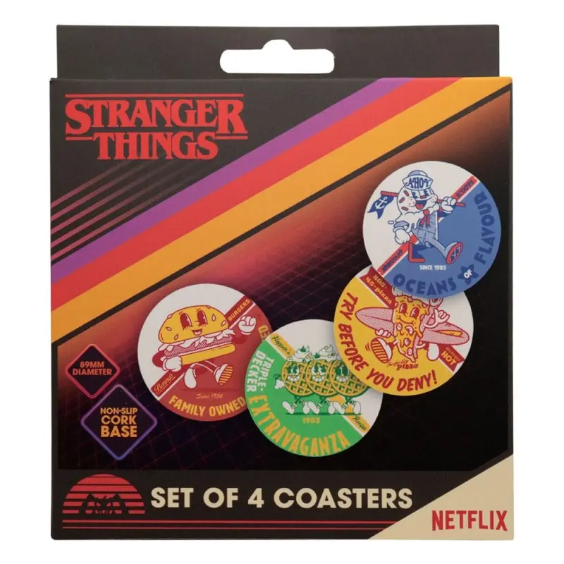 Stranger Things pack 4 sous-verres  | 5060948292627