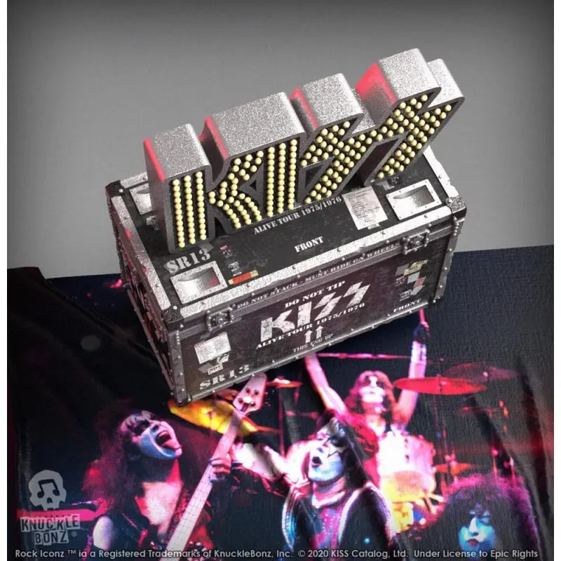 Kiss statuette Rock Ikonz On Tour caisse de tournée + décor de scène Alive! Tour | 0655646625195