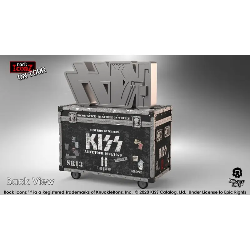 Kiss statuette Rock Ikonz On Tour caisse de tournée + décor de scène Alive! Tour | 0655646625195