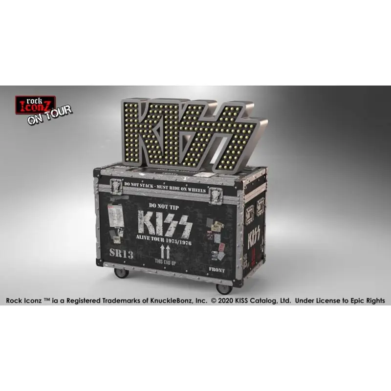 Kiss statuette Rock Ikonz On Tour caisse de tournée + décor de scène Alive! Tour | 0655646625195