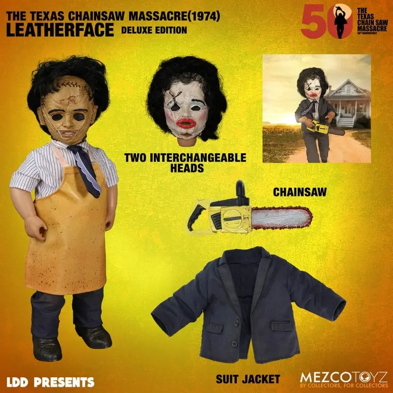 Massacre à la tronçonneuse (film, 1974) Living Dead Dolls poupée Leatherface Deluxe Edition 27 cm | 0696198935332