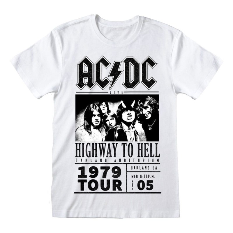 AC/DC T-Shirt Highway To Hell 1979 Tour White (L) | 5056688590352