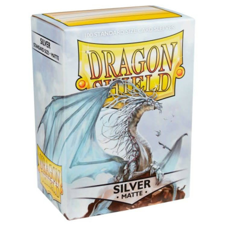 Dragon Shield Matte Sleeves - Silver (100 Sleeves)