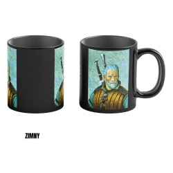 The Witcher III: Wild Hunt Heat Effect Mug Game Art Chronicles Geralt geïnspireerd door Vincent van Gogh 450 ml  | 5908305247661