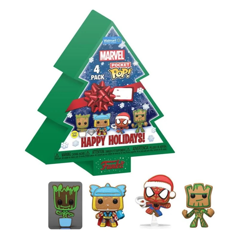 Marvel Holiday Pack 4 Sleutelhangers Pocket POP! Vinyl | 889698655415