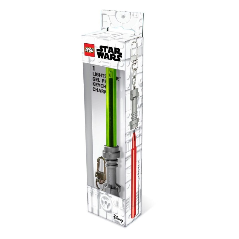 LEGO Star Wars Gel Inkt Balpen met Lego Sleutelhanger Lime Groen | 4895028535124