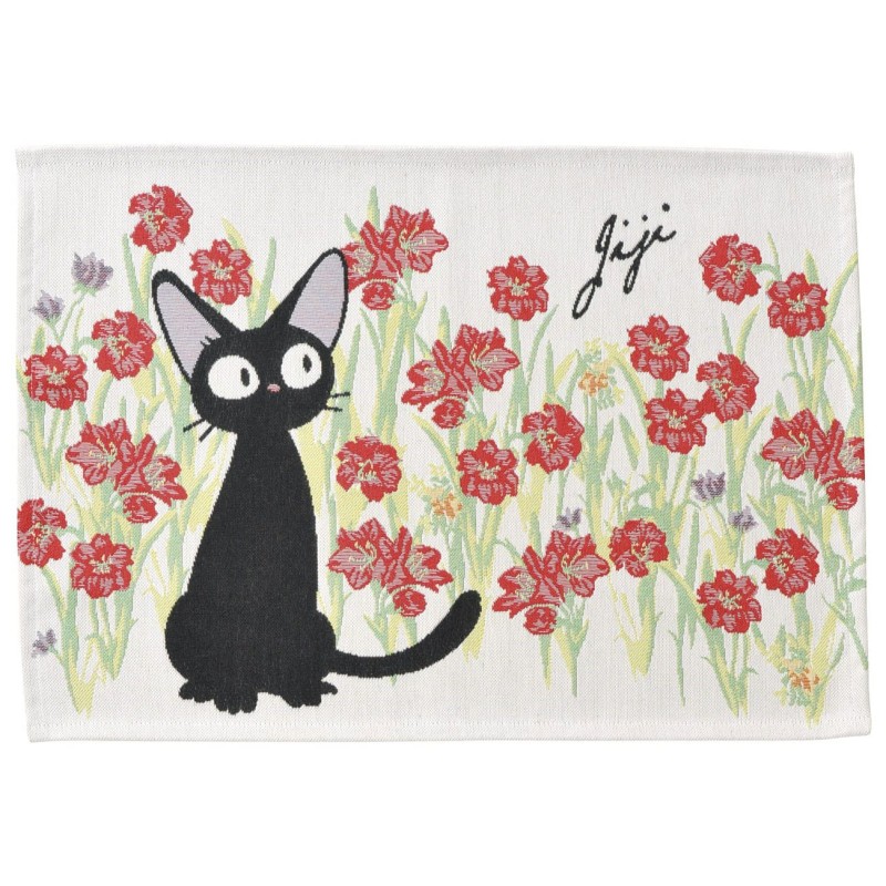 Kiki la petite sorcière set de table en tissu Jiji Red Flowers  | 4992272703641