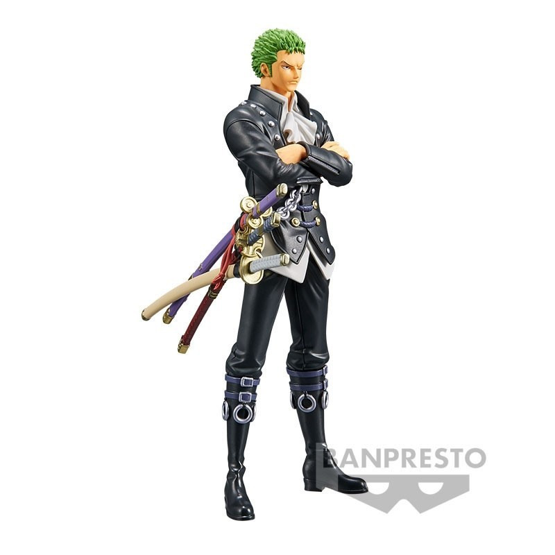 One Piece PVC Beeldje DXF - The Grandline Heren - Roronoa Zoro (Film Rood) - 17 cm