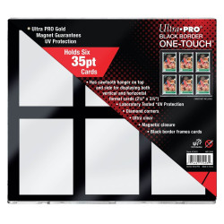 UP - 35PT 6-Card Black Border ONE-TOUCH Magnetic Holder
